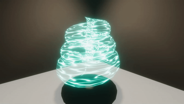 A shell with a water effect